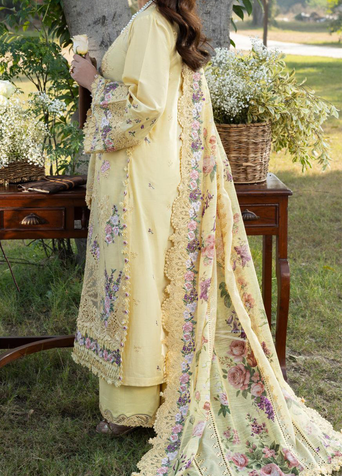 Elaf Embroidered Lawn 3 Piece Unstitched Suit EF26LL ELY-05 SOUCI Elaf Embroidered Lawn 3 Piece Unstitched Suit EF26LL ELY-05 SOUCI