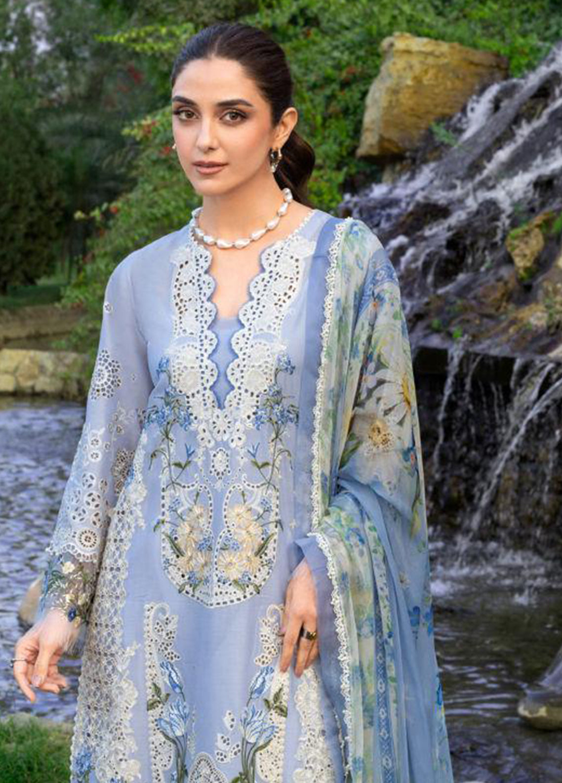 Elaf Embroidered Lawn 3 Piece Unstitched Suit EF26LL ELY-12 SKY BLISS Elaf Embroidered Lawn 3 Piece Unstitched Suit EF26LL ELY-12 SKY BLISS