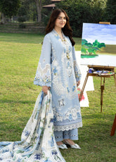 Elaf Embroidered Lawn 3 Piece Unstitched Suit EF26LL ELY-1B SERENITY