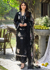 Elaf Embroidered Lawn 3 Piece Unstitched Suit EF26LL ELY-2B MIDNIGHT BLOSSOM