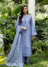 Elaf Premium Luxury Lawn 3 Piece Unstitched Suit EF26LLV2 D-ELQ-2B LAVENDER LUXE