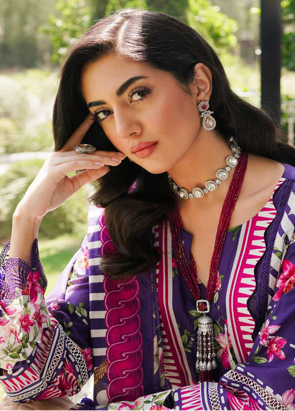 Elaf Printed Lawn Suits Unstitched 3 Piece - EL24PL EEP-02B BLOOMIE Elaf Printed Lawn Suits Unstitched 3 Piece - EL24PL EEP-02B BLOOMIE