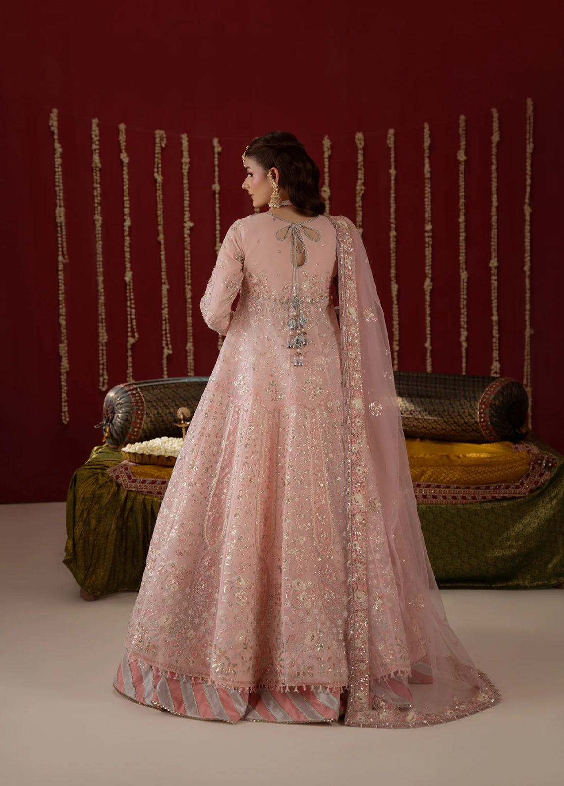 Ember By Aylin Luxury Festive Embroidered Organza 3 Piece Unstitched Dress AY26EF D-07 Lovelorn Pink - Back View Ember By Aylin Luxury Festive Embroidered Organza 3 Piece Unstitched Dress AY26EF D-07 Lovelorn Pink - Back View