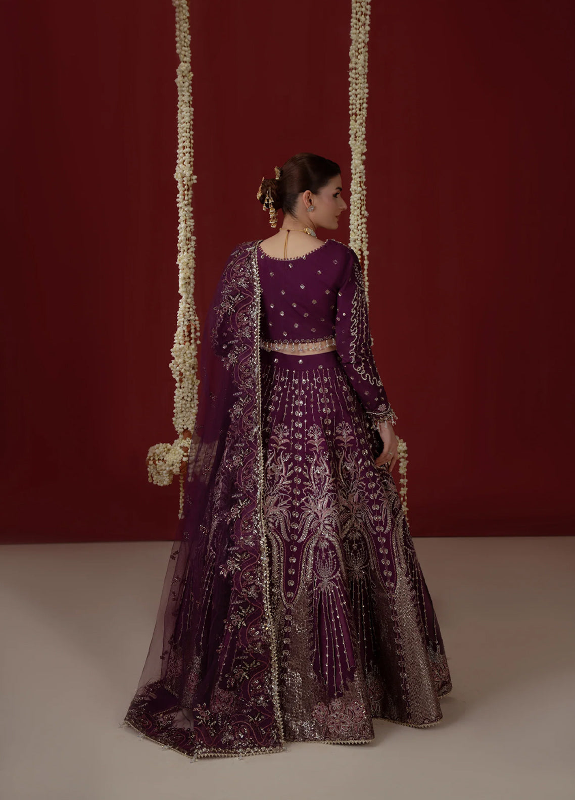 Ember By Aylin Luxury Festive Embroidered Raw Silk 3 Piece Unstitched Dress AY26EF D-05 Ethereal Purple - Back View Ember By Aylin Luxury Festive Embroidered Raw Silk 3 Piece Unstitched Dress AY26EF D-05 Ethereal Purple - Back View
