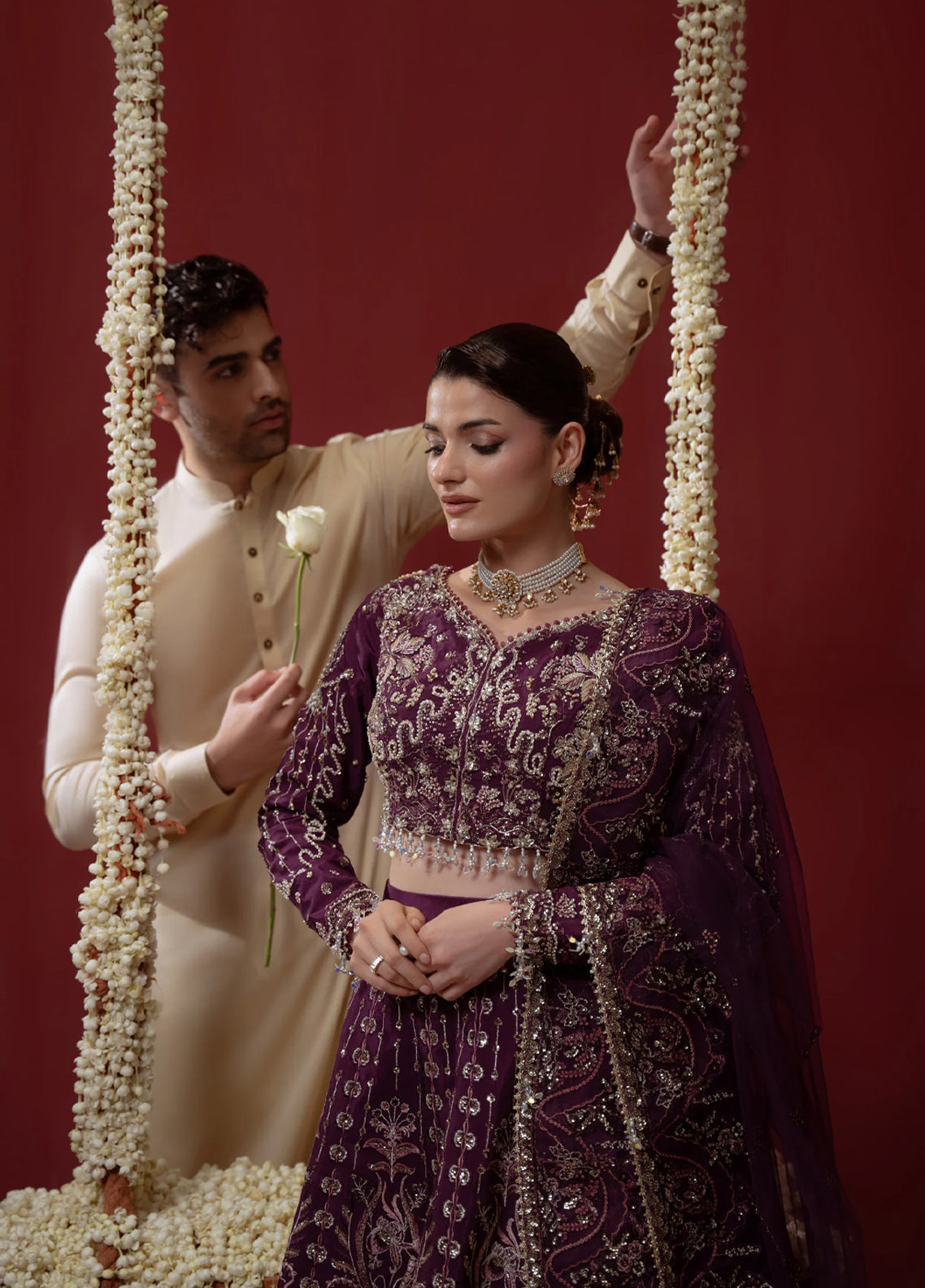 Ember By Aylin Luxury Festive Embroidered Raw Silk 3 Piece Unstitched Dress AY26EF D-05 Ethereal Purple - Detail Ember By Aylin Luxury Festive Embroidered Raw Silk 3 Piece Unstitched Dress AY26EF D-05 Ethereal Purple - Detail