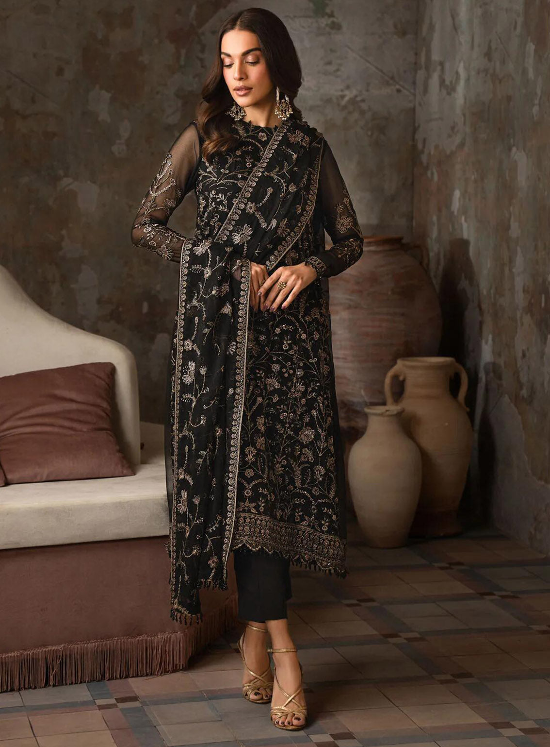Emirah by Zarif Embroidered Chiffon Suits Unstitched 3 Piece - ZF24EF ZEF 05 HOOR Emirah by Zarif Embroidered Chiffon Suits Unstitched 3 Piece - ZF24EF ZEF 05 HOOR