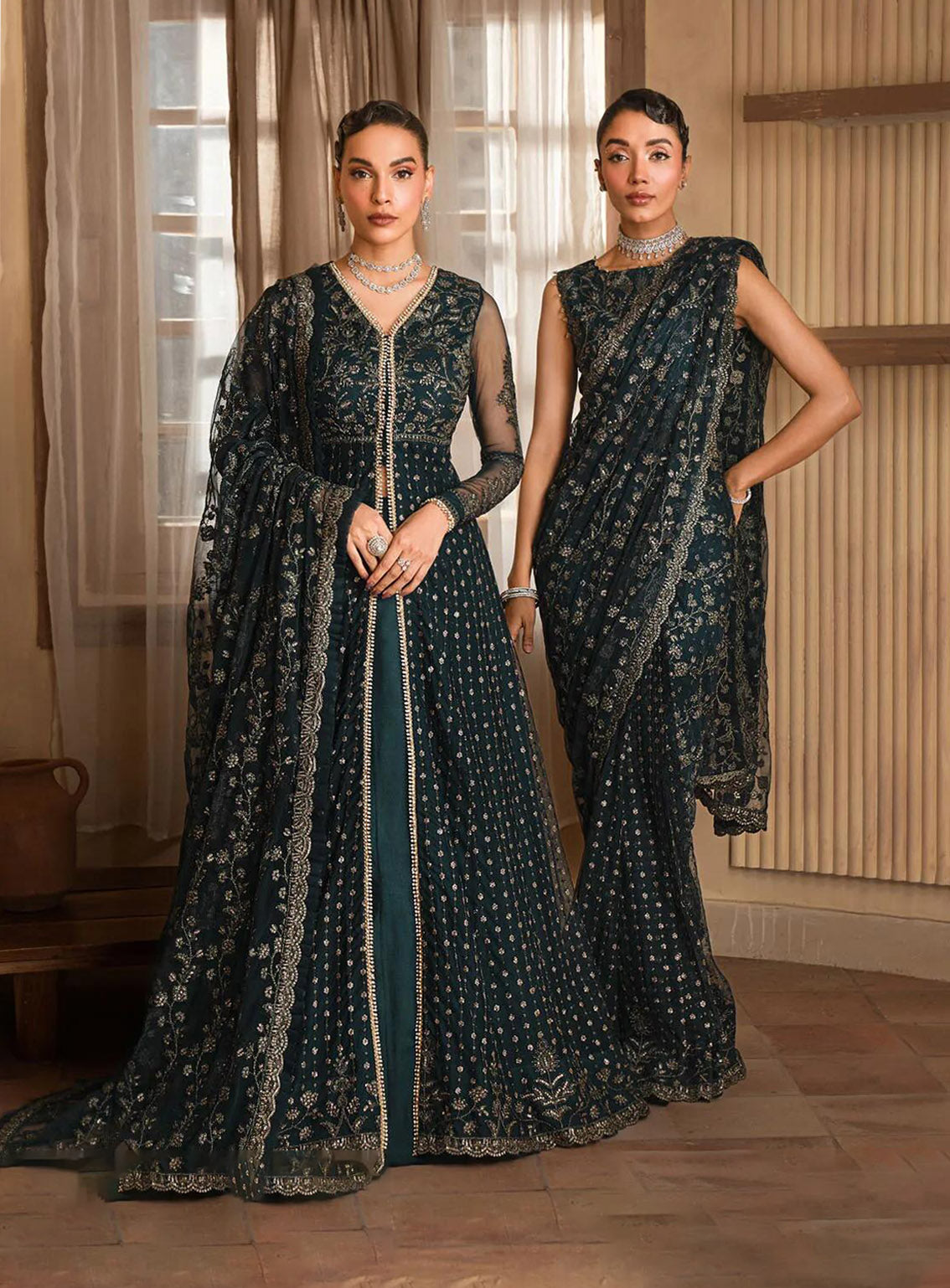 Emirah by Zarif Embroidered Net Suits Unstitched 3 Piece - ZF24EF ZEF 01 ORNA Emirah by Zarif Embroidered Net Suits Unstitched 3 Piece - ZF24EF ZEF 01 ORNA