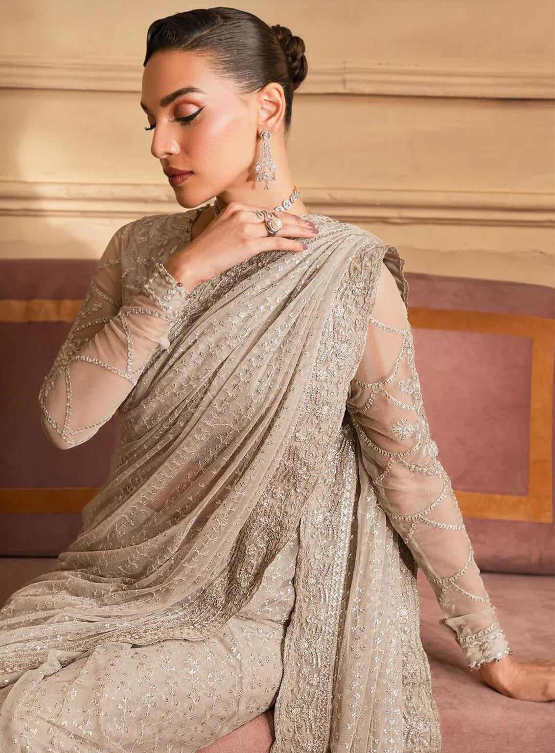 Emirah by Zarif Embroidered Net Suits Unstitched 3 Piece - ZF24EF ZEF 02 BREEZE Emirah by Zarif Embroidered Net Suits Unstitched 3 Piece - ZF24EF ZEF 02 BREEZE