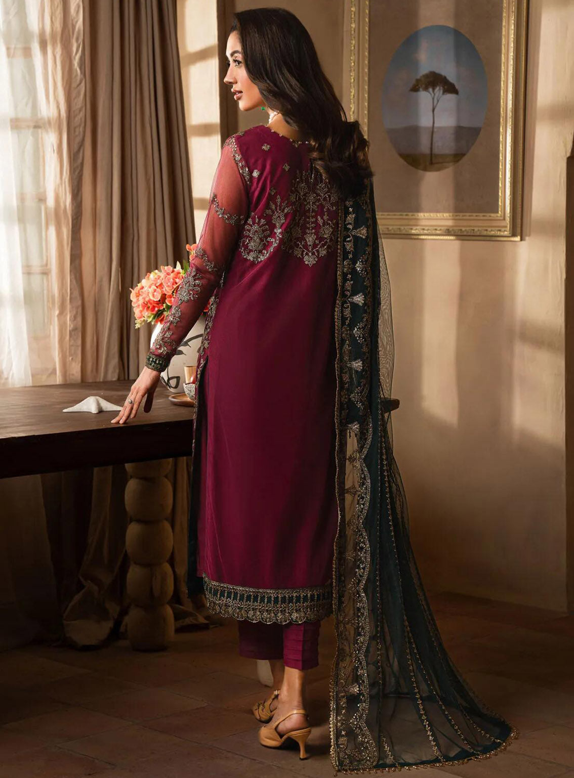 Emirah by Zarif Embroidered Net Suits Unstitched 3 Piece - ZF24EF ZEF 08 HAYAL Emirah by Zarif Embroidered Net Suits Unstitched 3 Piece - ZF24EF ZEF 08 HAYAL