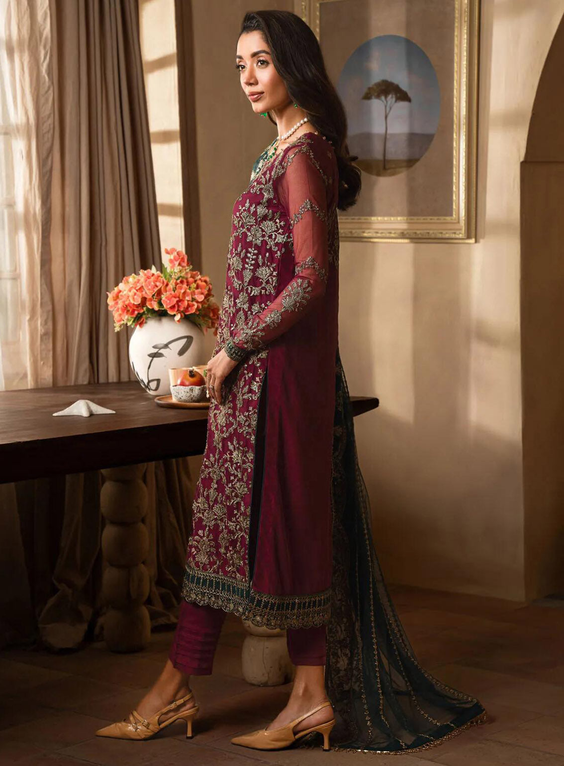 Emirah by Zarif Embroidered Net Suits Unstitched 3 Piece - ZF24EF ZEF 08 HAYAL Emirah by Zarif Embroidered Net Suits Unstitched 3 Piece - ZF24EF ZEF 08 HAYAL
