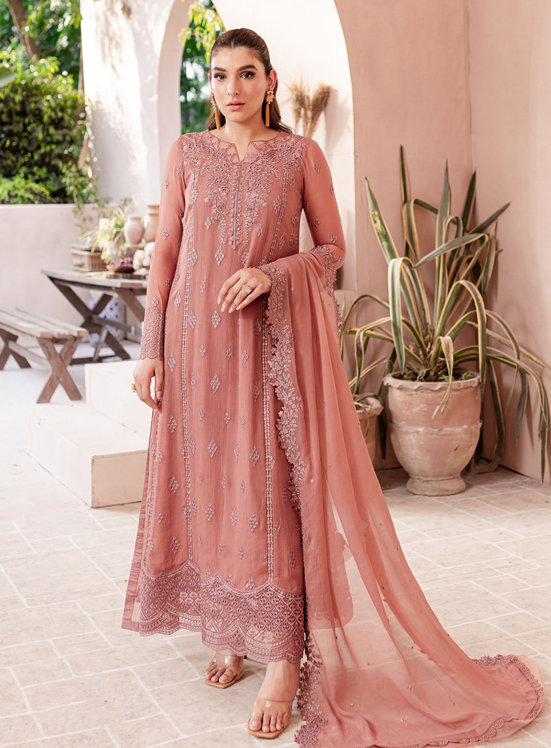 Ensembles By Azure Embroidered Chiffon Suits Unstitched 3 Piece - AZU24ESF BBES-064 BERRY BLOOMS Ensembles By Azure Embroidered Chiffon Suits Unstitched 3 Piece - AZU24ESF BBES-064 BERRY BLOOMS