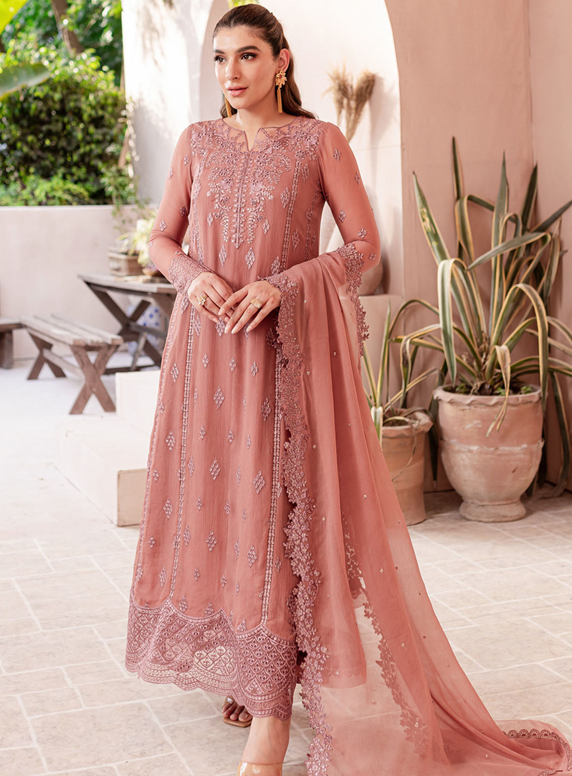 Ensembles By Azure Embroidered Chiffon Suits Unstitched 3 Piece - AZU24ESF BBES-064 BERRY BLOOMS Ensembles By Azure Embroidered Chiffon Suits Unstitched 3 Piece - AZU24ESF BBES-064 BERRY BLOOMS