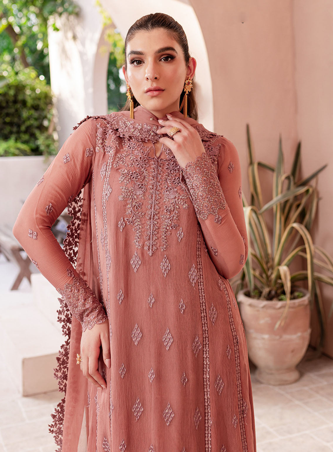 Ensembles By Azure Embroidered Chiffon Suits Unstitched 3 Piece - AZU24ESF BBES-064 BERRY BLOOMS Ensembles By Azure Embroidered Chiffon Suits Unstitched 3 Piece - AZU24ESF BBES-064 BERRY BLOOMS