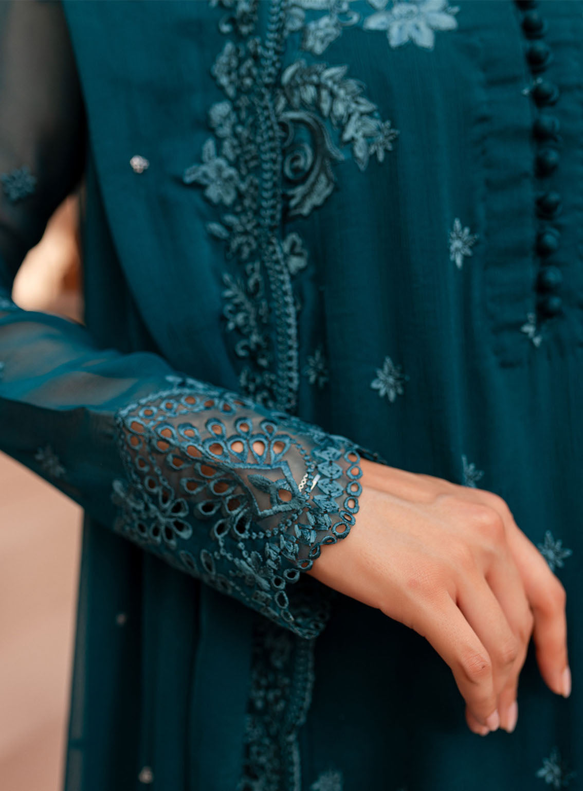 Ensembles By Azure Embroidered Chiffon Suits Unstitched 3 Piece - AZU24ESF CCES-072 CARIBBEAN CHARM Ensembles By Azure Embroidered Chiffon Suits Unstitched 3 Piece - AZU24ESF CCES-072 CARIBBEAN CHARM