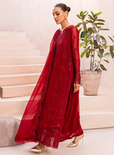 Ensembles By Azure Embroidered Chiffon Suits Unstitched 3 Piece - AZU24ESF CGES-064 CRIMSON GLOW