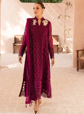 Ensembles By Azure Embroidered Chiffon Suits Unstitched 3 Piece - AZU24ESF OOES-065 ORCHID OBSESSION