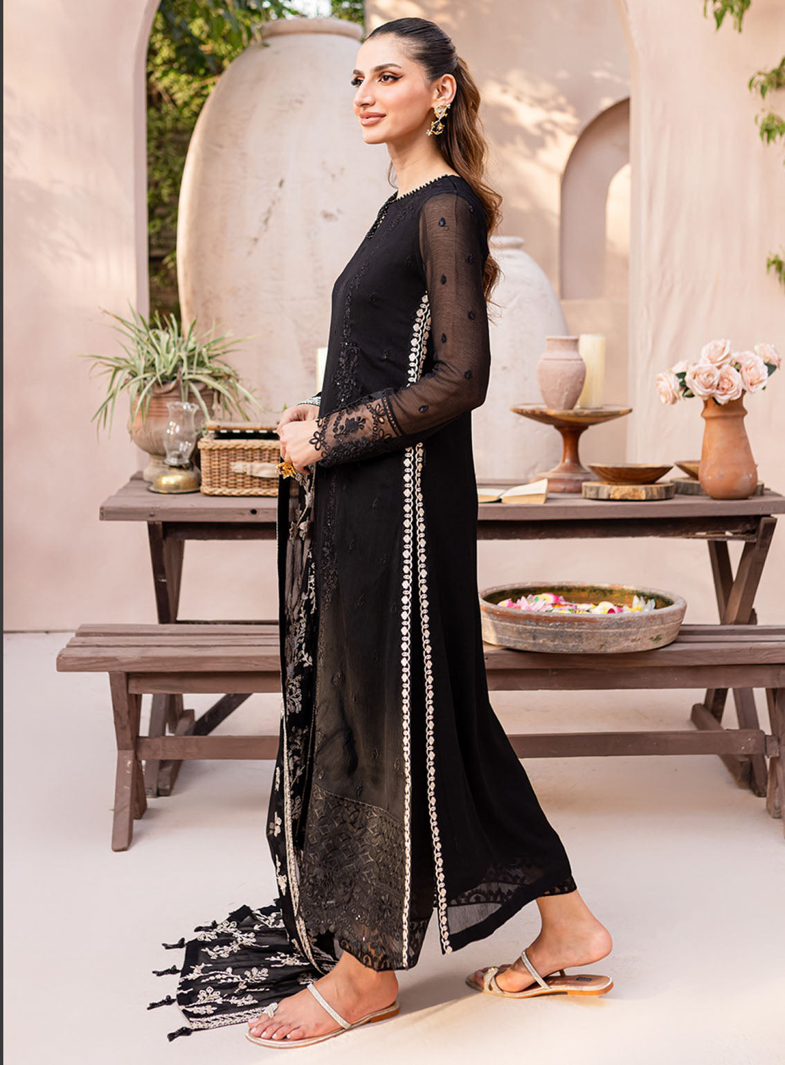 Ensembles By Azure Embroidered Chiffon Suits Unstitched 3 Piece - AZU24ESF SBES-070 STARRY BLISS Ensembles By Azure Embroidered Chiffon Suits Unstitched 3 Piece - AZU24ESF SBES-070 STARRY BLISS