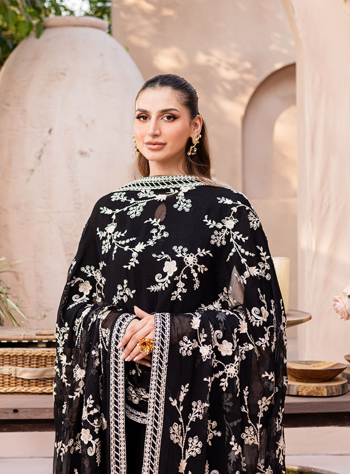 Ensembles By Azure Embroidered Chiffon Suits Unstitched 3 Piece - AZU24ESF SBES-070 STARRY BLISS Ensembles By Azure Embroidered Chiffon Suits Unstitched 3 Piece - AZU24ESF SBES-070 STARRY BLISS