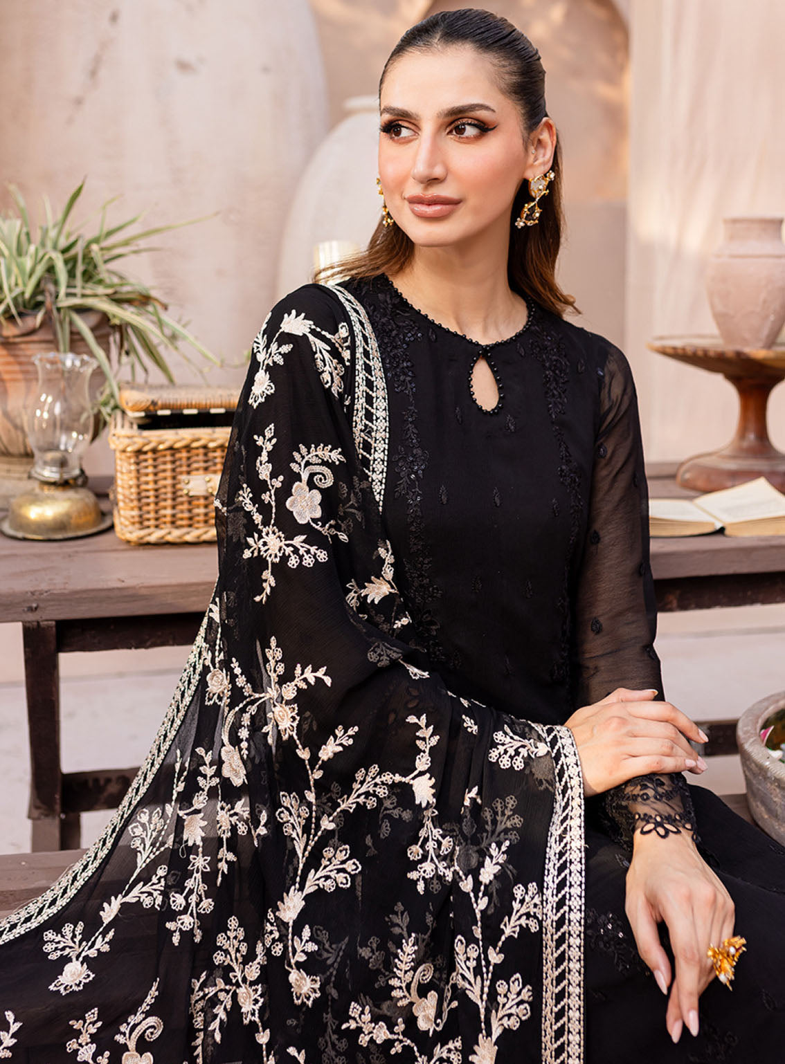 Ensembles By Azure Embroidered Chiffon Suits Unstitched 3 Piece - AZU24ESF SBES-070 STARRY BLISS Ensembles By Azure Embroidered Chiffon Suits Unstitched 3 Piece - AZU24ESF SBES-070 STARRY BLISS