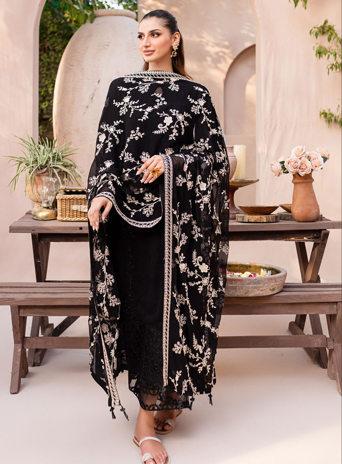 Ensembles By Azure Embroidered Chiffon Suits Unstitched 3 Piece - AZU24ESF SBES-070 STARRY BLISS Ensembles By Azure Embroidered Chiffon Suits Unstitched 3 Piece - AZU24ESF SBES-070 STARRY BLISS