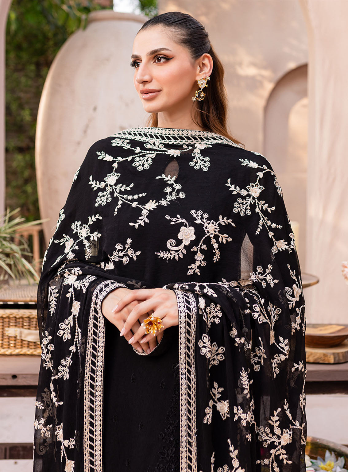 Ensembles By Azure Embroidered Chiffon Suits Unstitched 3 Piece - AZU24ESF SBES-070 STARRY BLISS Ensembles By Azure Embroidered Chiffon Suits Unstitched 3 Piece - AZU24ESF SBES-070 STARRY BLISS
