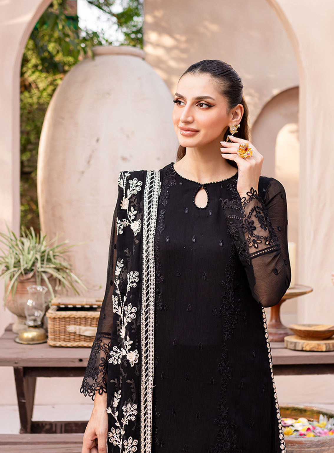 Ensembles By Azure Embroidered Chiffon Suits Unstitched 3 Piece - AZU24ESF SBES-070 STARRY BLISS Ensembles By Azure Embroidered Chiffon Suits Unstitched 3 Piece - AZU24ESF SBES-070 STARRY BLISS