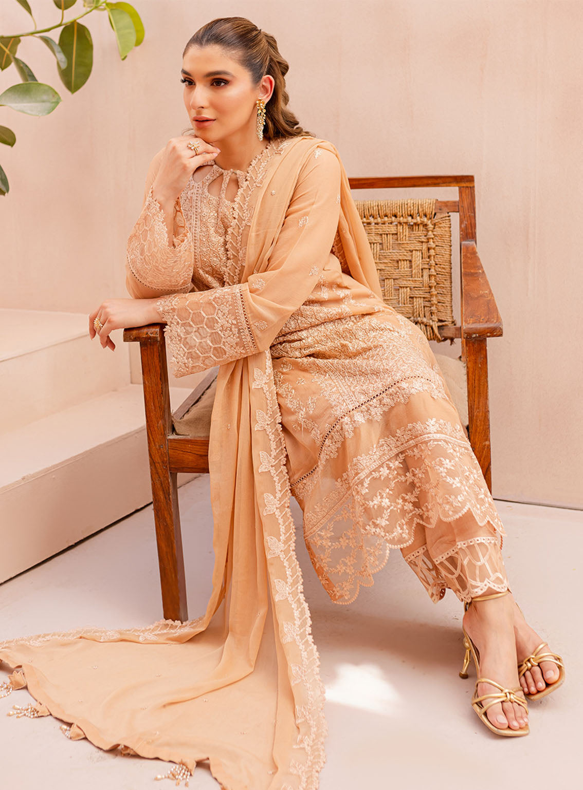 Ensembles By Azure Embroidered Chiffon Suits Unstitched 3 Piece - AZU24ESF SLES-067 SUNLIT Ensembles By Azure Embroidered Chiffon Suits Unstitched 3 Piece - AZU24ESF SLES-067 SUNLIT