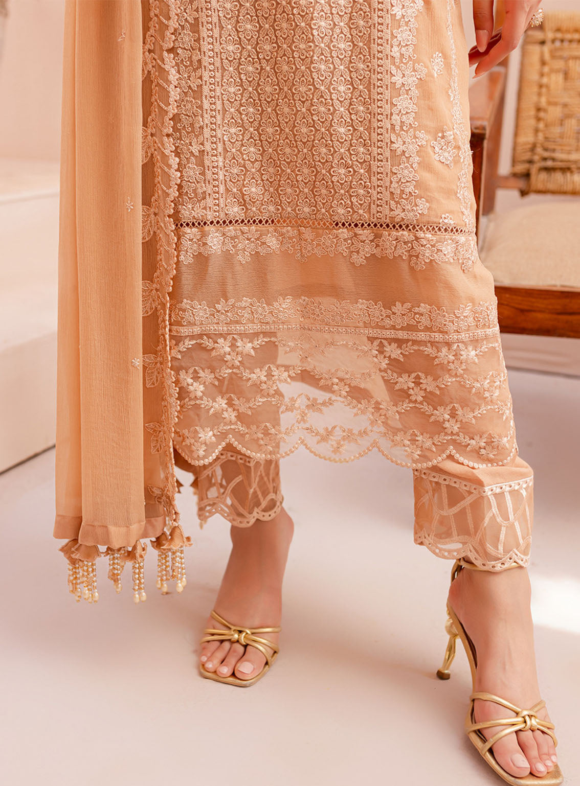 Ensembles By Azure Embroidered Chiffon Suits Unstitched 3 Piece - AZU24ESF SLES-067 SUNLIT Ensembles By Azure Embroidered Chiffon Suits Unstitched 3 Piece - AZU24ESF SLES-067 SUNLIT