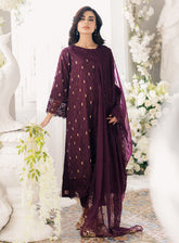 Ensembles By Azure Embroidered Jacquard Lawn Suits Unstitched 3 Piece - AZU24EJL ALMANDINE