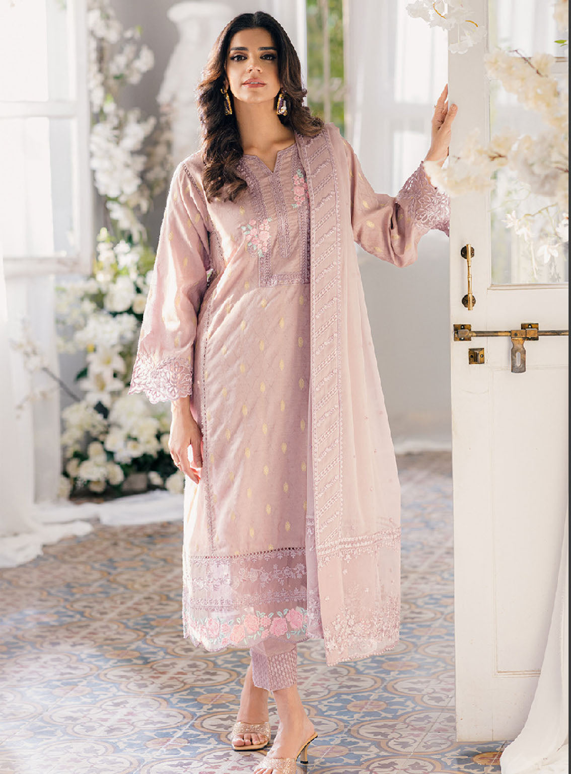 Ensembles By Azure Embroidered Jacquard Lawn Suits Unstitched 3 Piece - AZU24EJL VINTAGE MAUVE Ensembles By Azure Embroidered Jacquard Lawn Suits Unstitched 3 Piece - AZU24EJL VINTAGE MAUVE