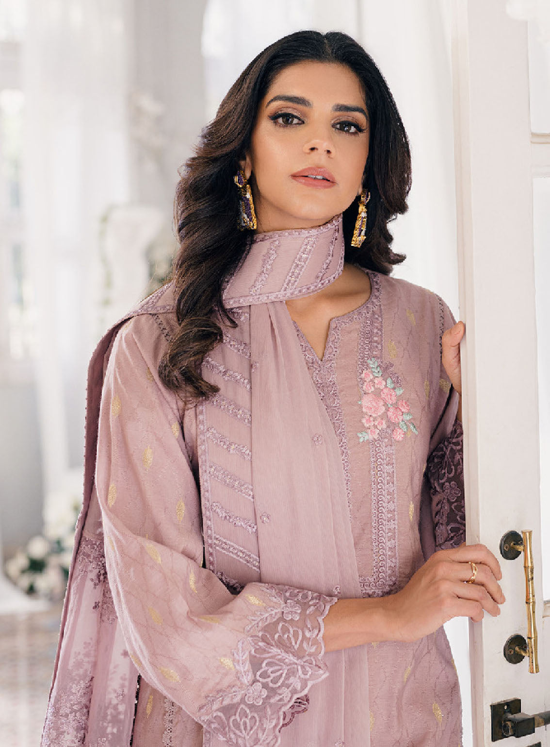 Ensembles By Azure Embroidered Jacquard Lawn Suits Unstitched 3 Piece - AZU24EJL VINTAGE MAUVE Ensembles By Azure Embroidered Jacquard Lawn Suits Unstitched 3 Piece - AZU24EJL VINTAGE MAUVE