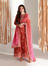 Ensembles By Azure Festive Embroidered Chiffon 3 Piece Unstitched Suit AZU26EF D-01 IZKA