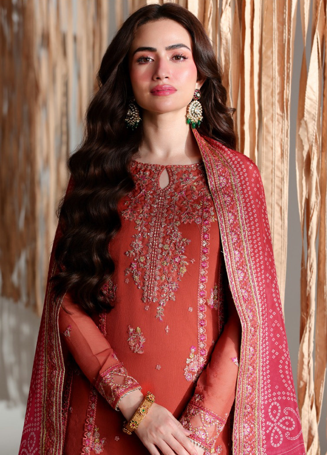 Ensembles By Azure Festive Embroidered Chiffon 3 Piece Unstitched Suit AZU26EF D-01 IZKA Ensembles By Azure Festive Embroidered Chiffon 3 Piece Unstitched Suit AZU26EF D-01 IZKA