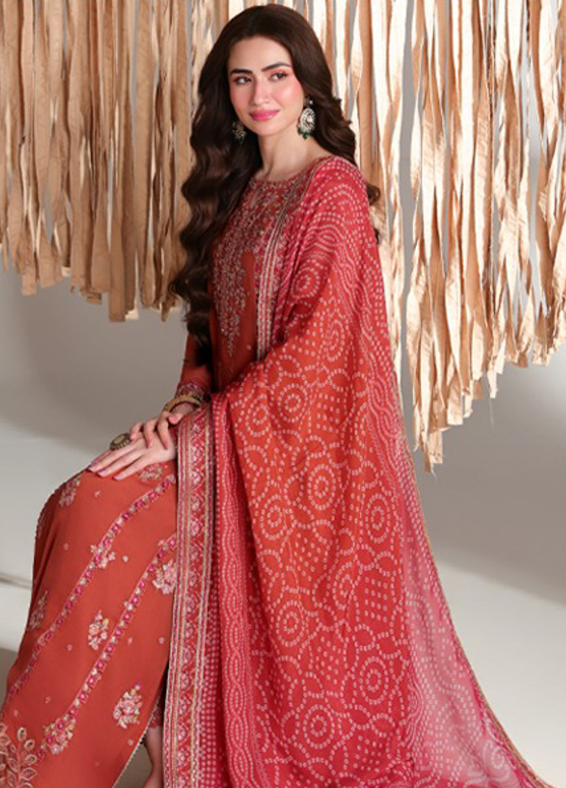 Ensembles By Azure Festive Embroidered Chiffon 3 Piece Unstitched Suit AZU26EF D-01 IZKA Ensembles By Azure Festive Embroidered Chiffon 3 Piece Unstitched Suit AZU26EF D-01 IZKA