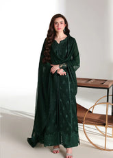 Ensembles By Azure Festive Embroidered Chiffon 3 Piece Unstitched Suit AZU26EF D-03 LEENA
