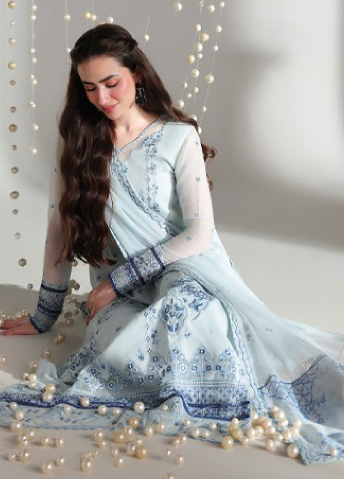 Ensembles By Azure Festive Embroidered Chiffon 3 Piece Unstitched Suit AZU26EF D-04 AQUARIA Ensembles By Azure Festive Embroidered Chiffon 3 Piece Unstitched Suit AZU26EF D-04 AQUARIA