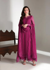 Ensembles By Azure Festive Embroidered Chiffon 3 Piece Unstitched Suit AZU26EF D-06 ZINNIA