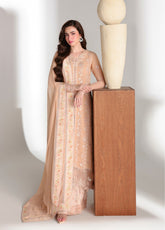 Ensembles By Azure Festive Embroidered Chiffon 3 Piece Unstitched Suit AZU26EF D-10 CREAM DREAM