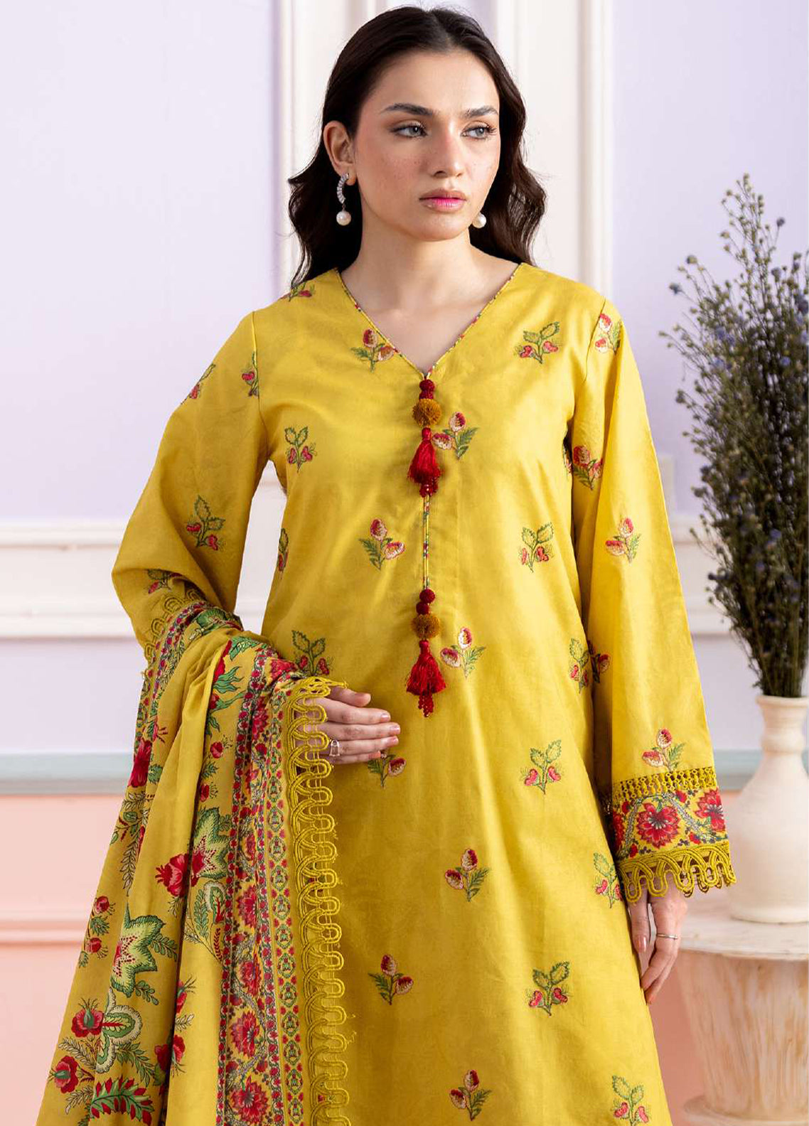 Essential By Zellbury Embroidered Lawn 3 Piece Unstitched Suit WUS26E30441 Essential By Zellbury Embroidered Lawn 3 Piece Unstitched Suit WUS26E30441