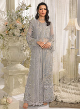 Evara By Elaf Embroidered Net Suits Unstitched 3 Piece - EL24EV EFE-04 DOVE