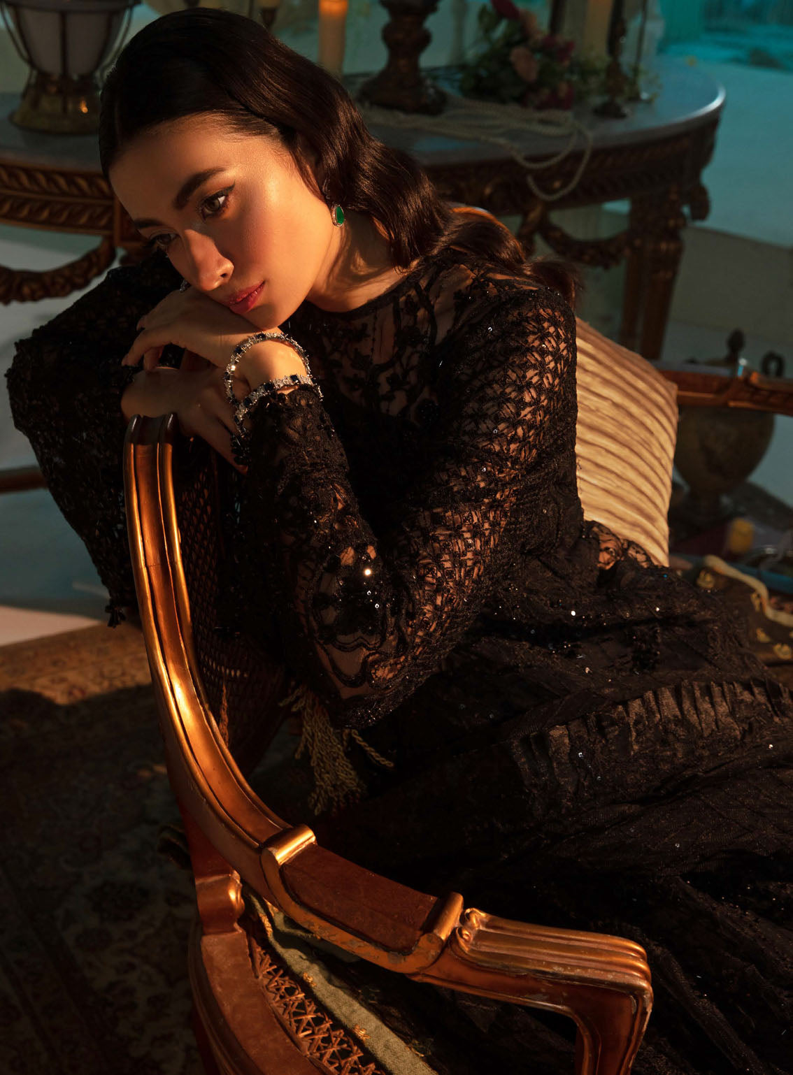 Evara By Elaf Embroidered Net Suits Unstitched 3 Piece - EL24EV EFE-05 MAJESTY Evara By Elaf Embroidered Net Suits Unstitched 3 Piece - EL24EV EFE-05 MAJESTY