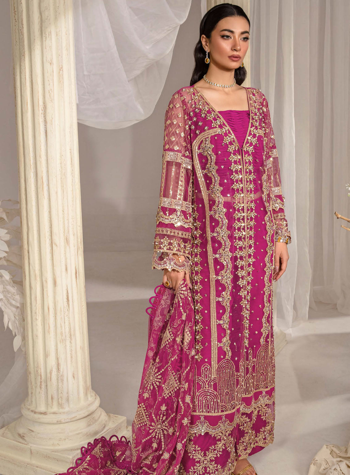 Evara By Elaf Embroidered Net Suits Unstitched 3 Piece - EL24EV EFE-07 REGALIA Evara By Elaf Embroidered Net Suits Unstitched 3 Piece - EL24EV EFE-07 REGALIA