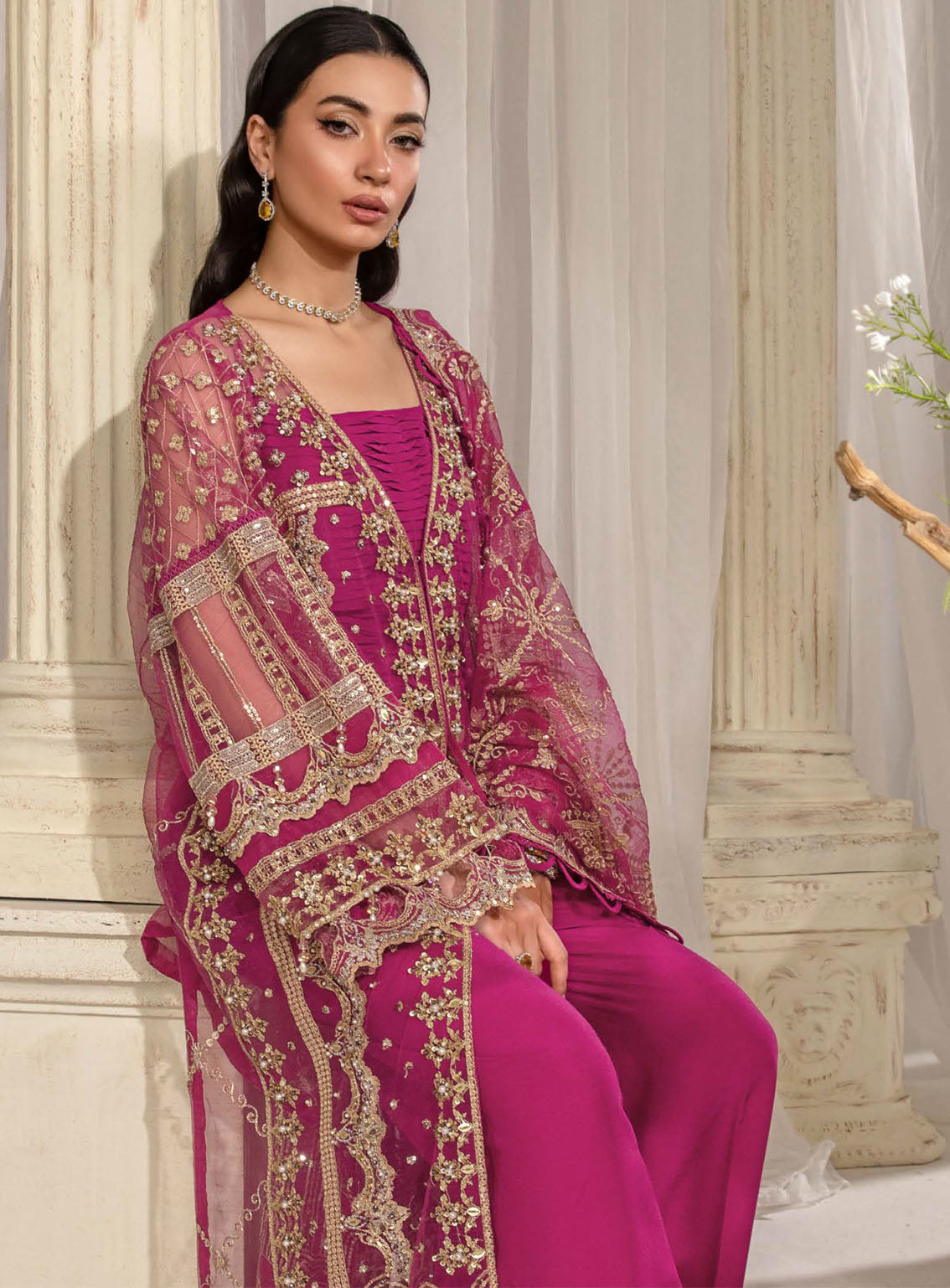 Evara By Elaf Embroidered Net Suits Unstitched 3 Piece - EL24EV EFE-07 REGALIA Evara By Elaf Embroidered Net Suits Unstitched 3 Piece - EL24EV EFE-07 REGALIA