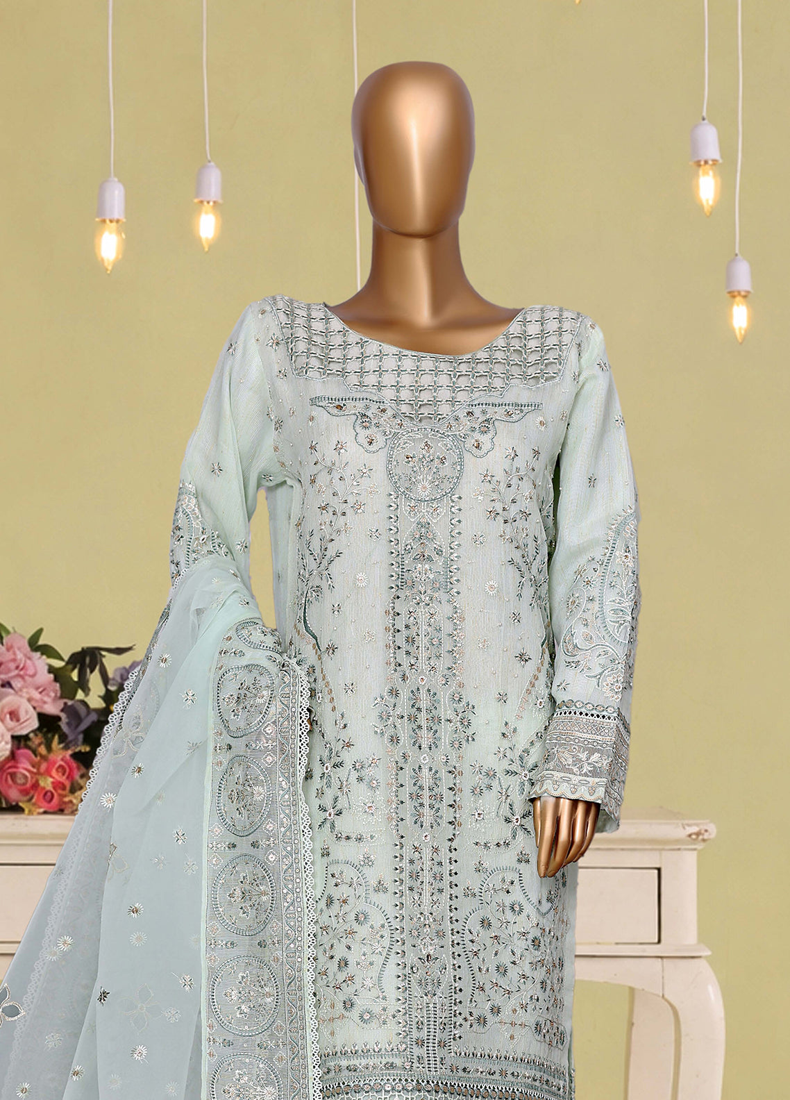 Falsafaa By HZ Textiles Formals Embroidered Organza 3 Piece Stitched Suit HZ26FFEV8 D-229 Falsafaa By HZ Textiles Formals Embroidered Organza 3 Piece Stitched Suit HZ26FFEV8 D-229