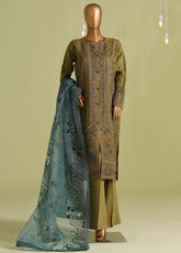 Falsafaa By HZ Textiles Formals Embroidered Organza 3 Piece Stitched Suit HZ26FFEV8 D-235-GRN