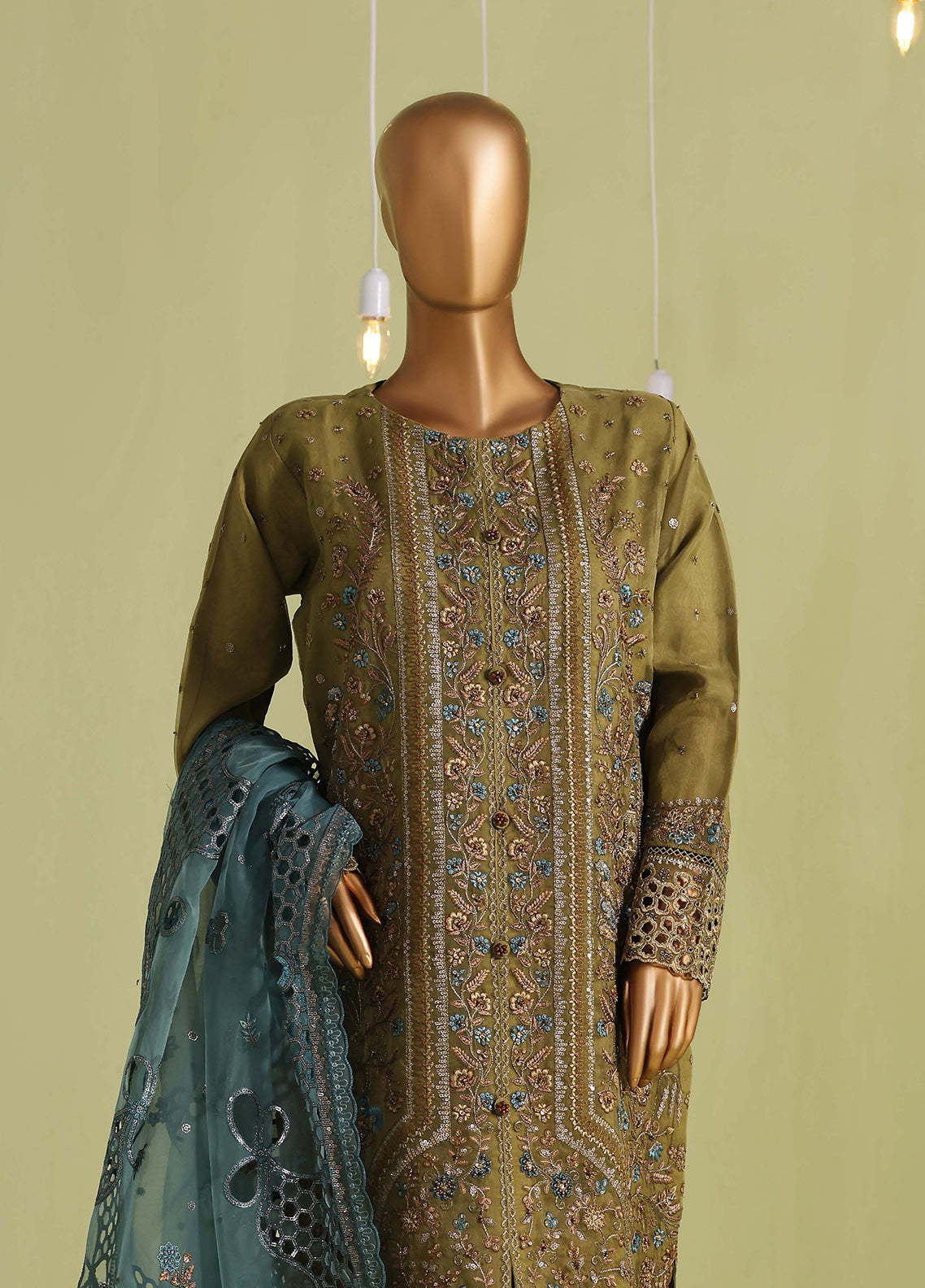 Falsafaa By HZ Textiles Formals Embroidered Organza 3 Piece Stitched Suit HZ26FFEV8 D-235-GRN Falsafaa By HZ Textiles Formals Embroidered Organza 3 Piece Stitched Suit HZ26FFEV8 D-235-GRN