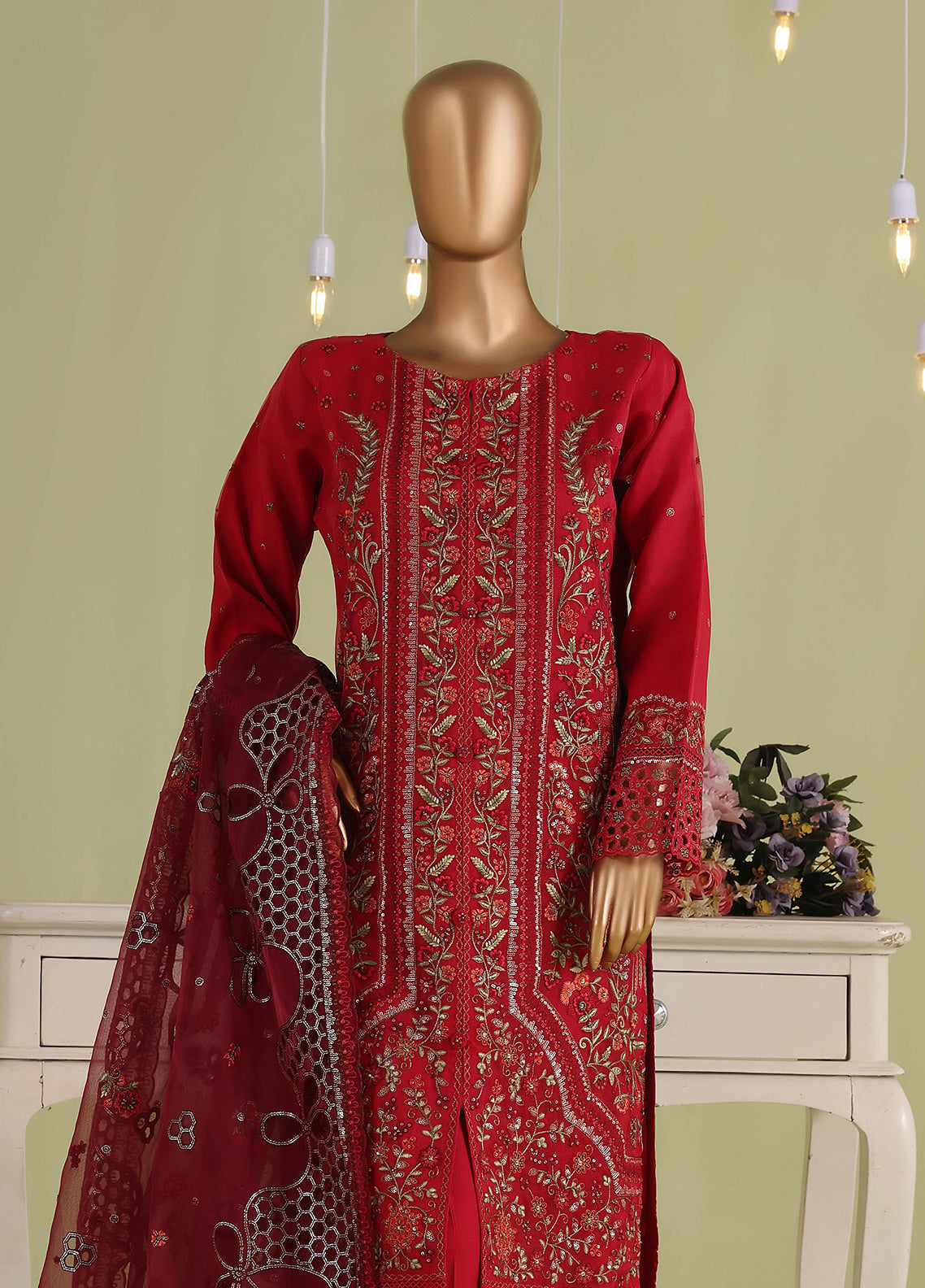 Falsafaa By HZ Textiles Formals Embroidered Organza 3 Piece Stitched Suit HZ26FFEV8 D-235-PNK Falsafaa By HZ Textiles Formals Embroidered Organza 3 Piece Stitched Suit HZ26FFEV8 D-235-PNK