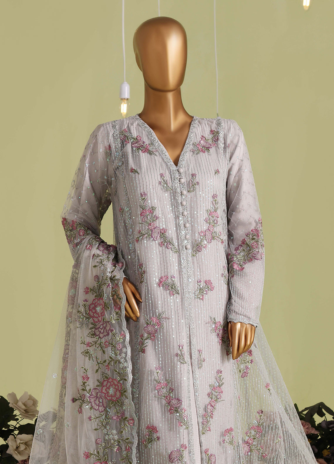 Falsafaa By HZ Textiles Formals Embroidered Organza 3 Piece Stitched Suit HZ26FFEV8 D-237-CBLU Falsafaa By HZ Textiles Formals Embroidered Organza 3 Piece Stitched Suit HZ26FFEV8 D-237-CBLU