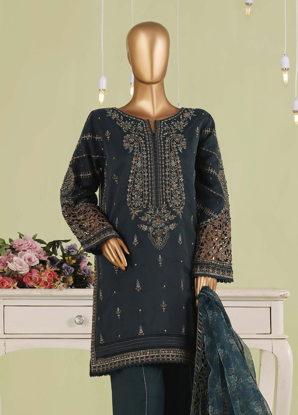 Falsafaa By HZ Textiles Formals Embroidered Organza 3 Piece Stitched Suit HZ26FFEV8 D-238-MGRN Falsafaa By HZ Textiles Formals Embroidered Organza 3 Piece Stitched Suit HZ26FFEV8 D-238-MGRN