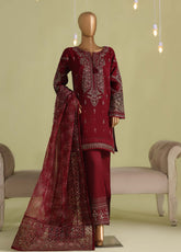 Falsafaa By HZ Textiles Formals Embroidered Organza 3 Piece Stitched Suit HZ26FFEV8 D-238-MRN